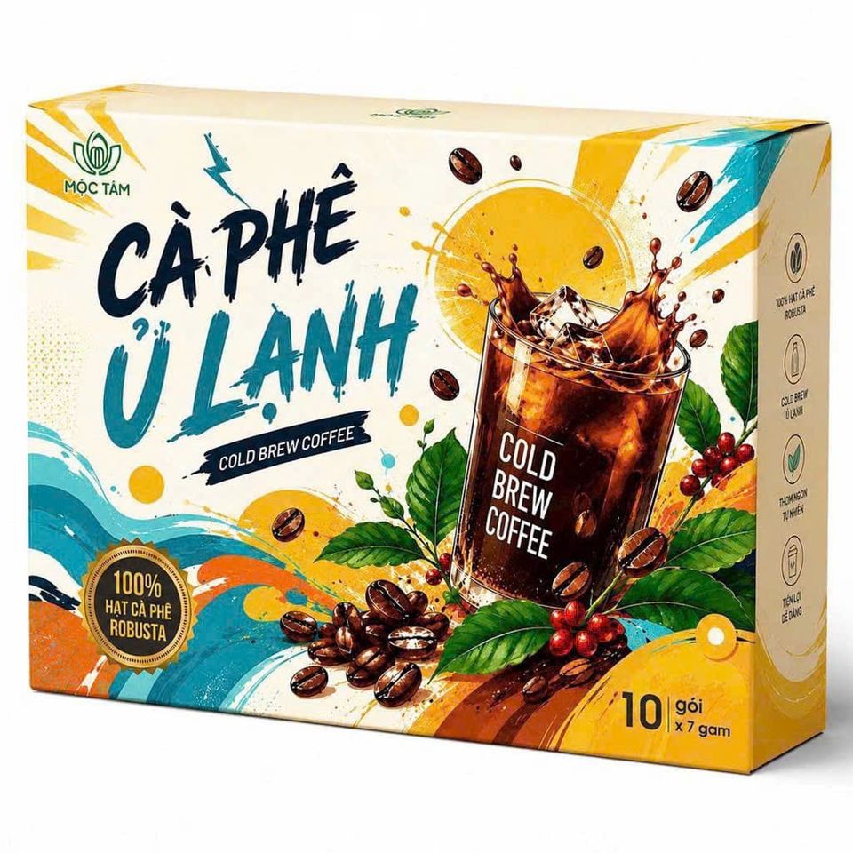 Cà fe ủ lạnh hộp 10 gói/15gam